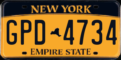 NY license plate GPD4734
