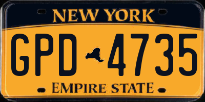 NY license plate GPD4735