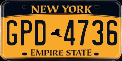 NY license plate GPD4736