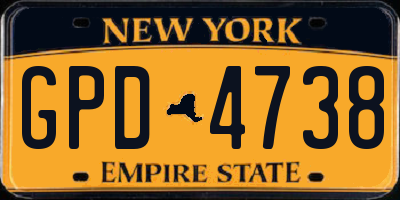 NY license plate GPD4738
