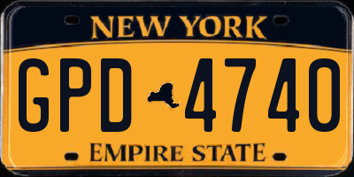 NY license plate GPD4740