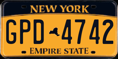 NY license plate GPD4742