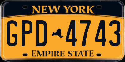 NY license plate GPD4743