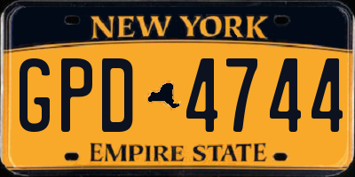 NY license plate GPD4744