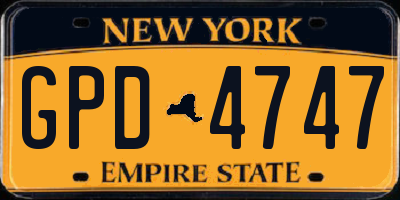 NY license plate GPD4747