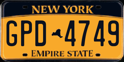NY license plate GPD4749