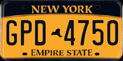 NY license plate GPD4750