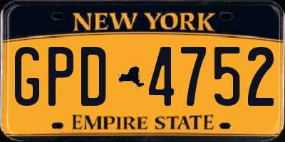 NY license plate GPD4752
