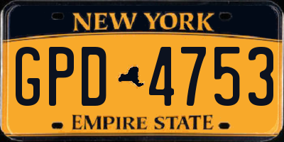 NY license plate GPD4753