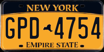 NY license plate GPD4754
