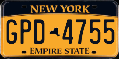 NY license plate GPD4755