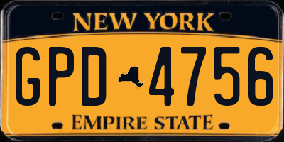NY license plate GPD4756