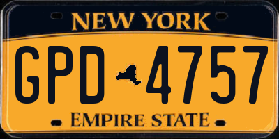 NY license plate GPD4757