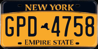 NY license plate GPD4758