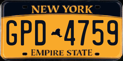 NY license plate GPD4759