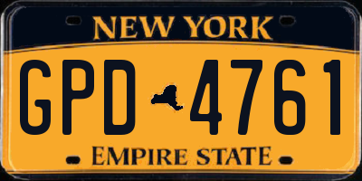 NY license plate GPD4761
