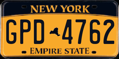 NY license plate GPD4762