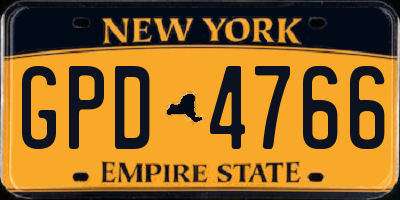 NY license plate GPD4766