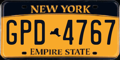 NY license plate GPD4767