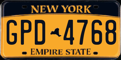NY license plate GPD4768