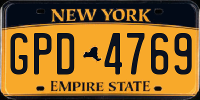 NY license plate GPD4769