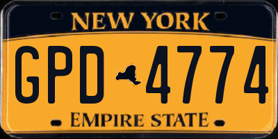 NY license plate GPD4774