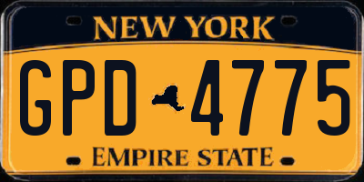 NY license plate GPD4775
