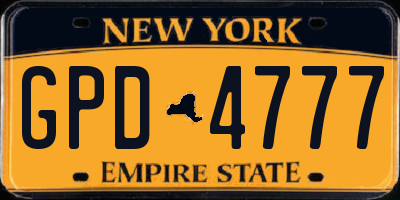 NY license plate GPD4777