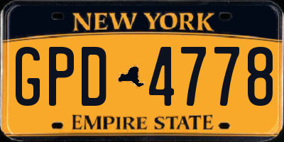 NY license plate GPD4778