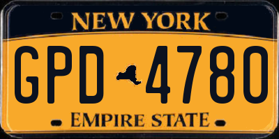 NY license plate GPD4780