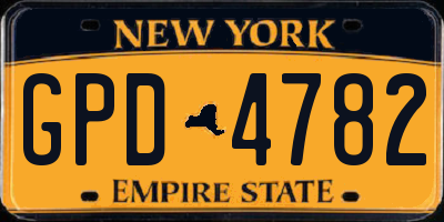 NY license plate GPD4782