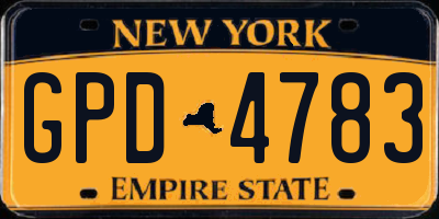 NY license plate GPD4783