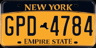 NY license plate GPD4784