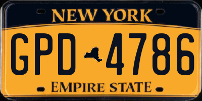 NY license plate GPD4786