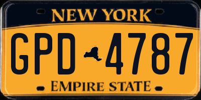 NY license plate GPD4787