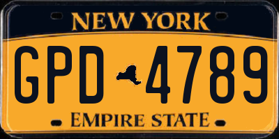 NY license plate GPD4789
