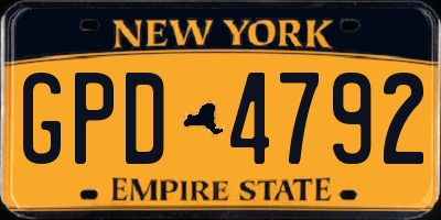NY license plate GPD4792