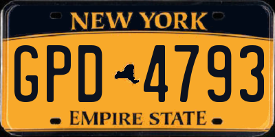 NY license plate GPD4793