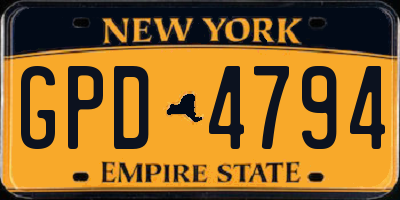 NY license plate GPD4794