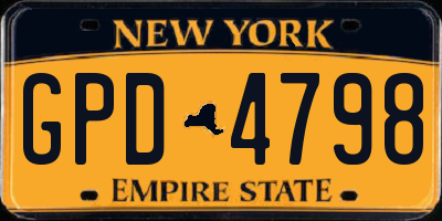 NY license plate GPD4798