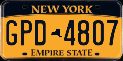 NY license plate GPD4807