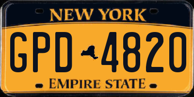 NY license plate GPD4820