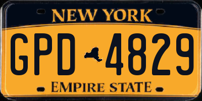 NY license plate GPD4829