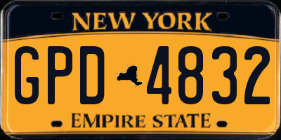 NY license plate GPD4832