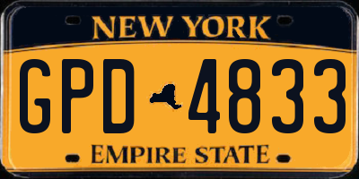 NY license plate GPD4833
