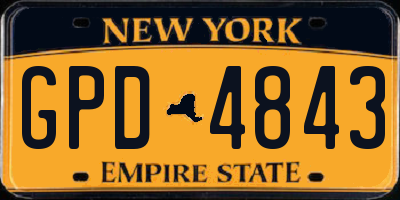 NY license plate GPD4843