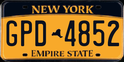 NY license plate GPD4852