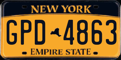 NY license plate GPD4863