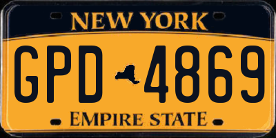 NY license plate GPD4869