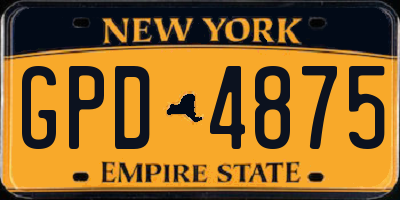 NY license plate GPD4875
